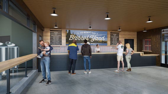 New American Family Field restaurant; 'J. Leinenkugel's Barrel Yard'