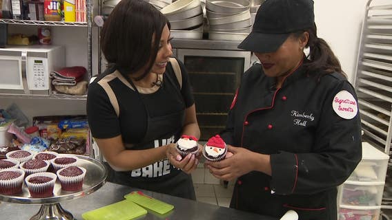 Baking Christmas cupcakes at Signature Sweets