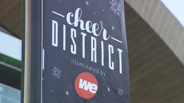 New Year’s Eve fireworks show; lit from Cheer District