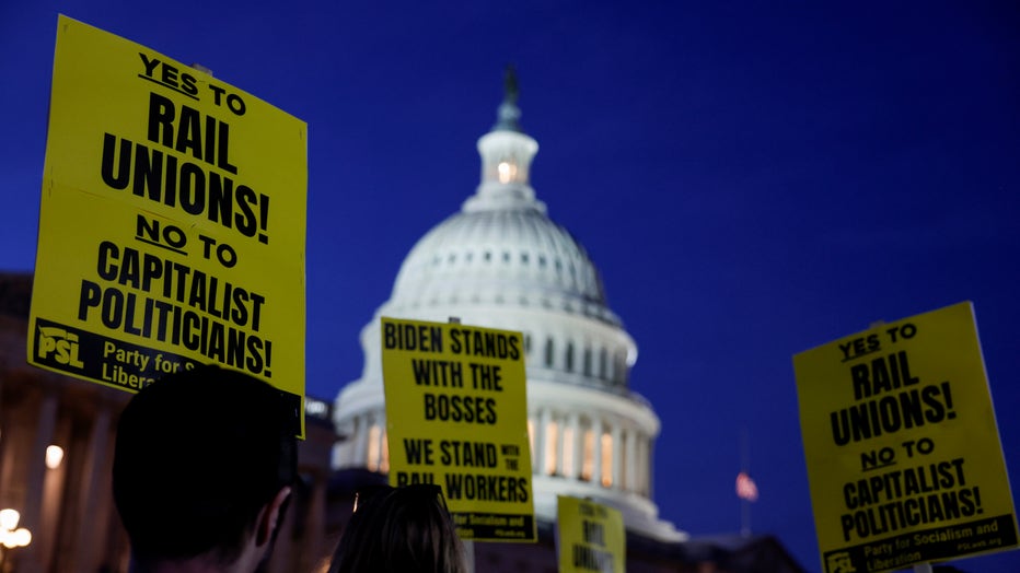 Labor Activists Rally Outside The U.S. Capitol Building In Support Of Rail Unions