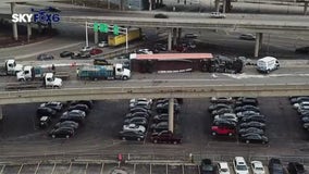 I-794 semi crash, traffic diverted at Van Buren for hours