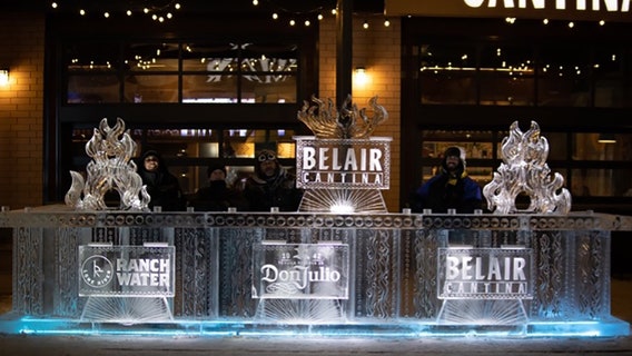 Corners of Brookfield ice bar returning outside BelAir Cantina