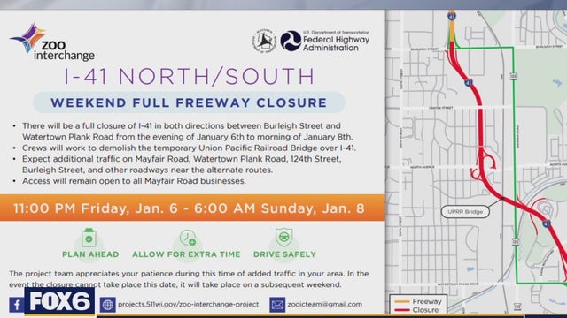 31-hour full freeway closure planned for I-41 this weekend