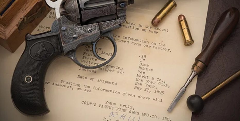 Theodore Roosevelt's Smith & Wesson revolver fetches nearly $1