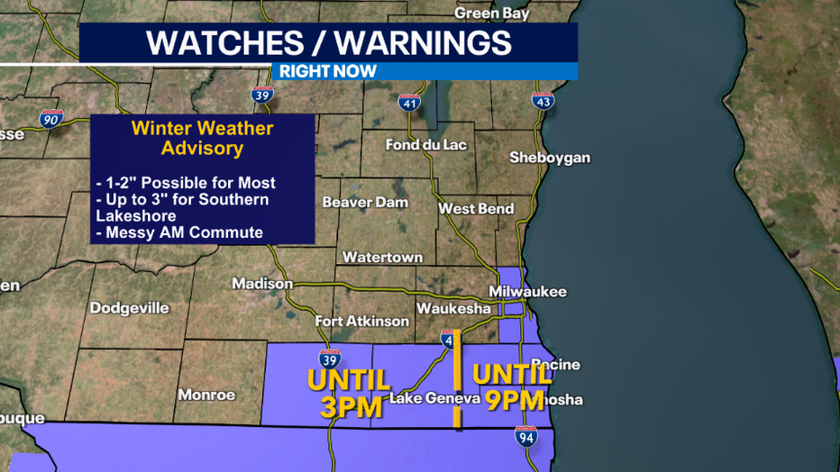 Winter Weather Advisory Wednesday; 2-4 Inches Of Snow Possible | FOX6 ...