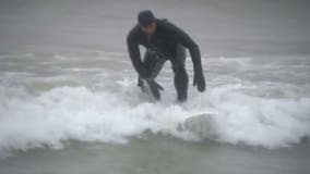 Milwaukee Lake Michigan winter storm surfer calls weather 'motivating'