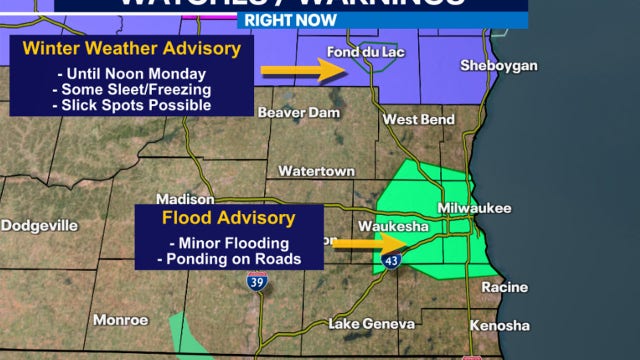 Heavy rain, wind in southeast Wisconsin; flood advisory issued