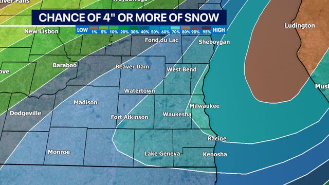 Snow forecast for southeast Wisconsin on Thursday, Feb. 16
