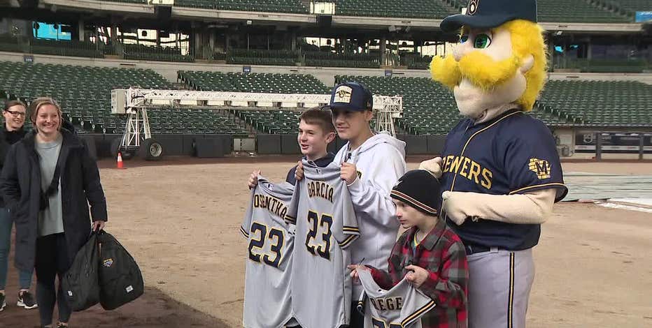 Algoma boy's trip to Brewers spring training turns him into a fan