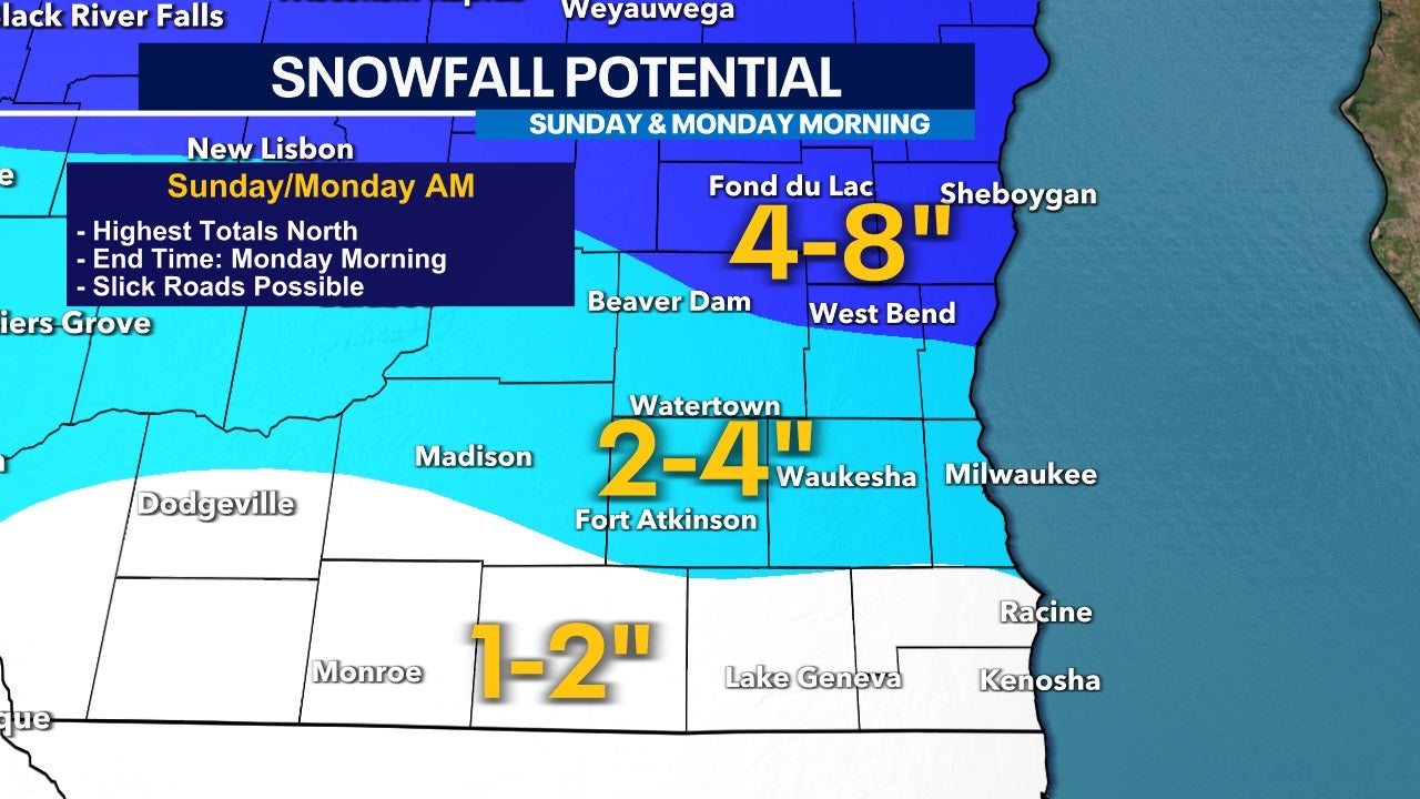 More snow for southeast Wisconsin into Monday morning