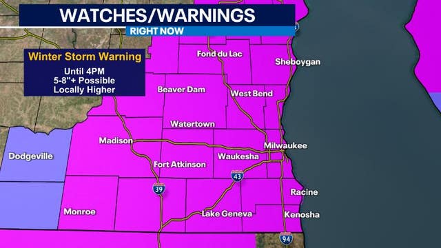 Winter storm warning: Heavy snow blankets much of SE Wisconsin