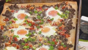 Beef breakfast pizza ole: recipe