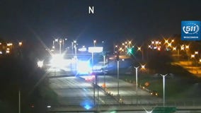 Crash on I-43 near Keefe; 2 squads hit, all lanes reopen