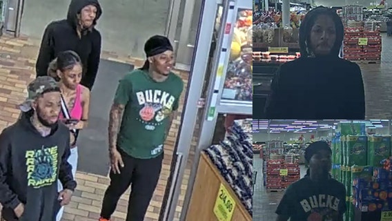 Menomonee Falls Woodman's theft; woman, 3 men sought
