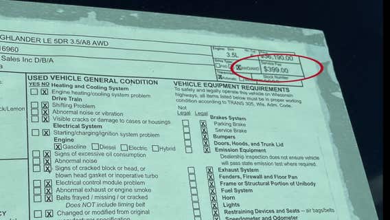 Wisconsin car dealer service fees vary by hundreds