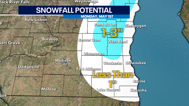 Snow possible on the 1st day of May