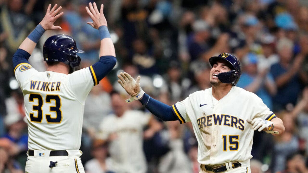 Liover Peguero of the Pittsburgh Pirates gestures while rounding News  Photo - Getty Images