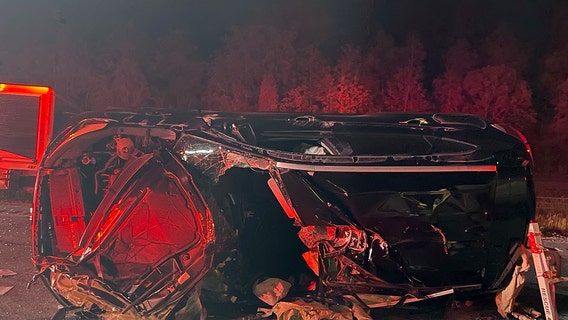 Delafield rollover crash; teen injured, truck and 2 SUVs involved