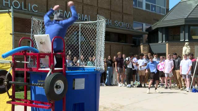 Catholic Memorial's Giving Day; dunk tank puts the fun in fundraising