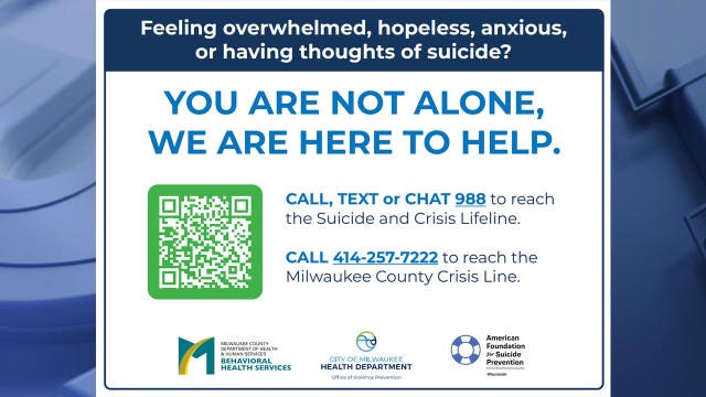 Suicide prevention: New posters placed on Milwaukee streetcars, stations