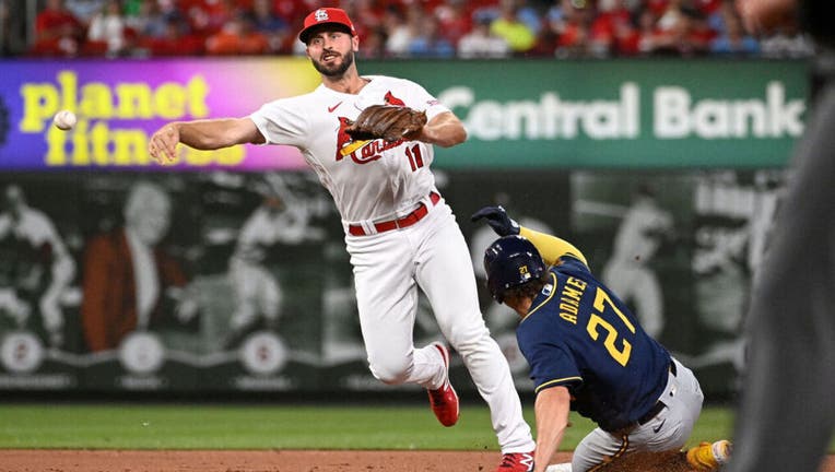 St. Louis Cardinals third baseman Nolan Arenado looks on in the News  Photo - Getty Images