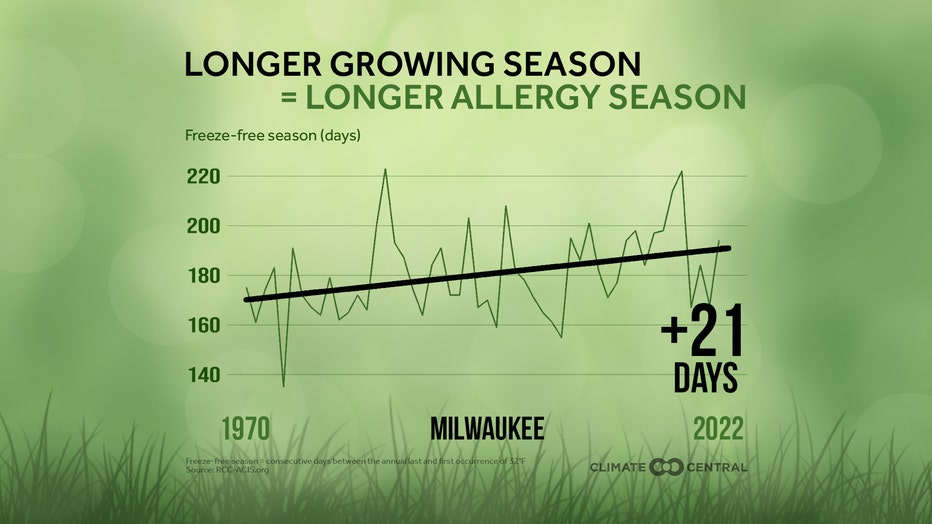 Worsening allergy season in Wisconsin due to longer, warmer springs