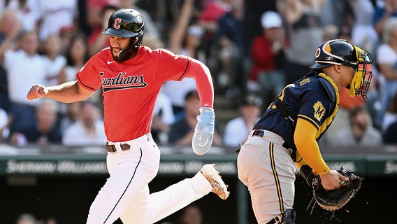 Brewers fall to Guardians, Yelich scores Milwaukee's only runs