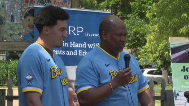 Brewers' Tyrone Taylor, SHARP Literacy kick off summer reading program