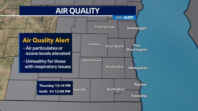 SE Wisconsin air quality alert extended; when to expect relief