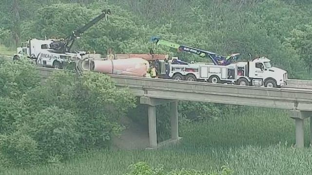 Hale Interchange overturned cement truck, ramp blocked