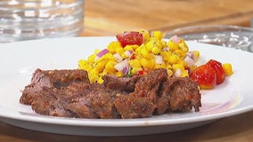Cowboy marinated skirt steak with corn salad: recipe