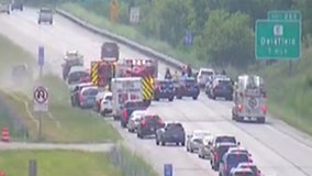 I-94 Waukesha County motorcycle crash, rider seriously injured