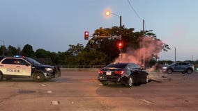 Milwaukee police chase ends with crash at 8th and North