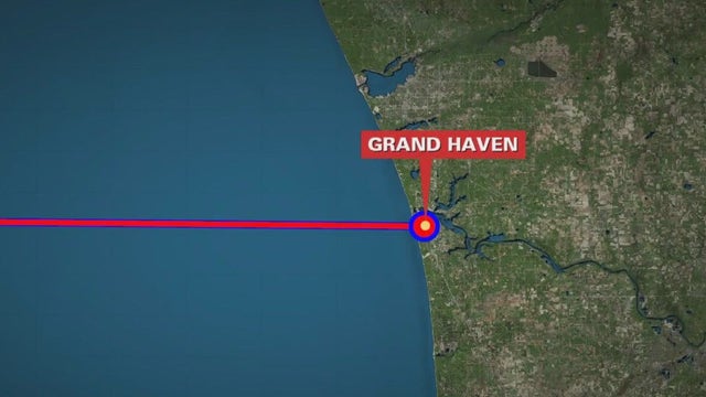 Jim Dreyer swimming across Lake Michigan