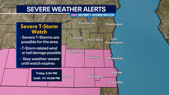 SE Wisconsin severe thunderstorm watch Friday; what to expect