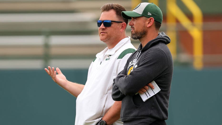 Head coach Matt LaFleur of the Green Bay Packers looks on from the News  Photo - Getty Images