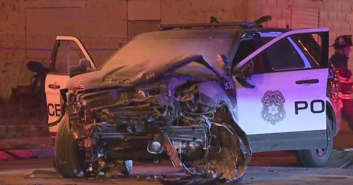 Milwaukee police chase; squad crashes, catches fire | FOX6 Milwaukee