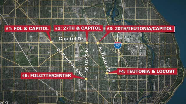 Milwaukee dangerous intersections; hot spots for crashes in city