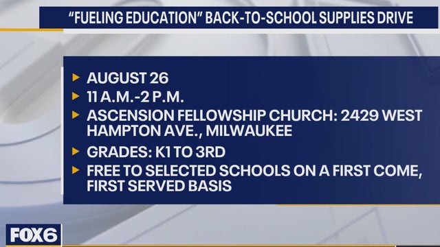 Ascension Fellowship Church school supply drive Aug. 26