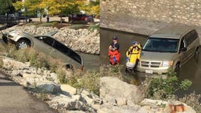 Beaver Dam van into river, 2 helped to shore