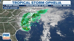 Hurricane Watch issued for North Carolina coast ahead of Tropical Storm Ophelia’s powerful impacts, landfall
