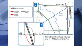 Brown Deer Road entrance ramp to southbound I-43 closing for 2 weeks