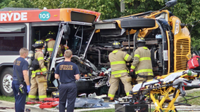 Racine school bus, city bus crash, Flight for Life called