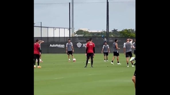 Inter Miami's Lionel Messi trains training day before US Cup Final against Houston Dynamo; status questionable