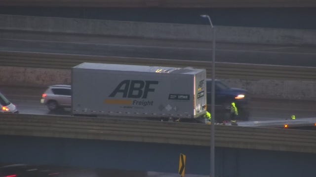 I-43, Marquette Interchange crash; semi trailer rollover