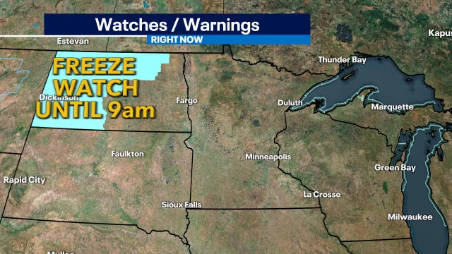 First freeze watch of season for the Great Plains
