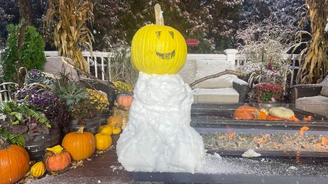 Another Wisconsin Halloween snow; just how rare is this?
