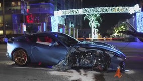 Celebrity crashes luxury car