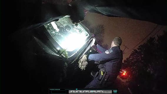 Greenfield police chase, crash video; driver struck utility pole