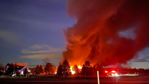 Town of Eagle barn fire, no injuries reported